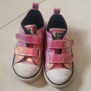 Girls Converse All Stars Irridescent Pink